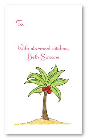 Christmas Palm Tree Calling Cards - Vertical Design