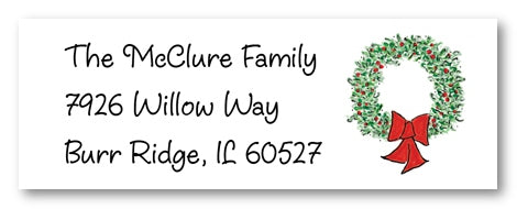 Christmas Wreath Address Labels