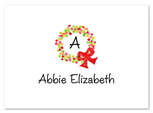 Dotted Holiday Wreath Stationery