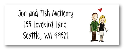 Engagement Couple Address Labels