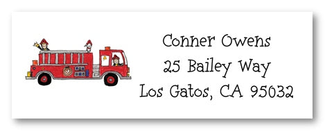 Fire Truck Address Labels