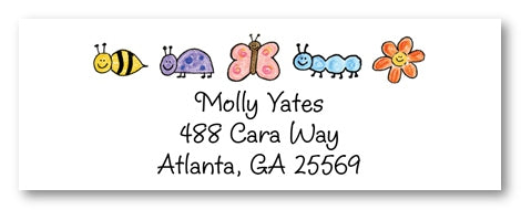 Girly Bugs Address Labels