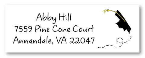 Graduation Cap Address Labels