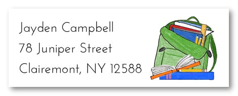 Green Backpack Address Label