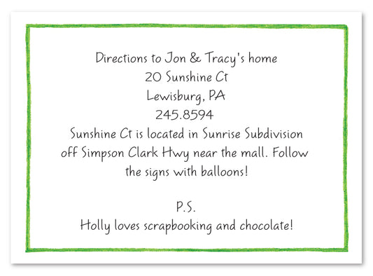 Green Line Border Flat Card