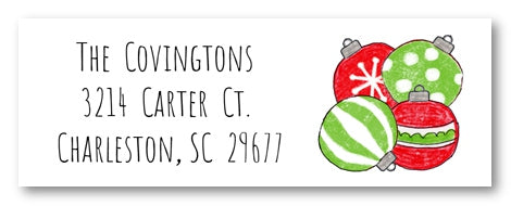 Holiday Ornaments Address Labels
