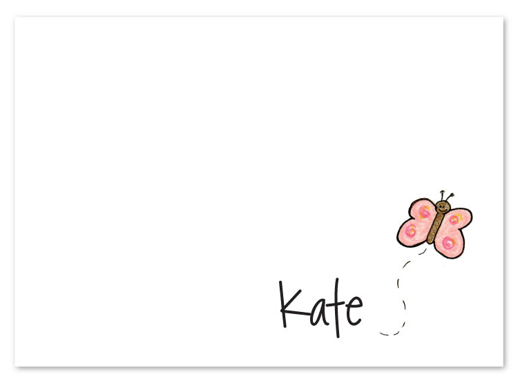 Kates Pink Butterfly Flat Card