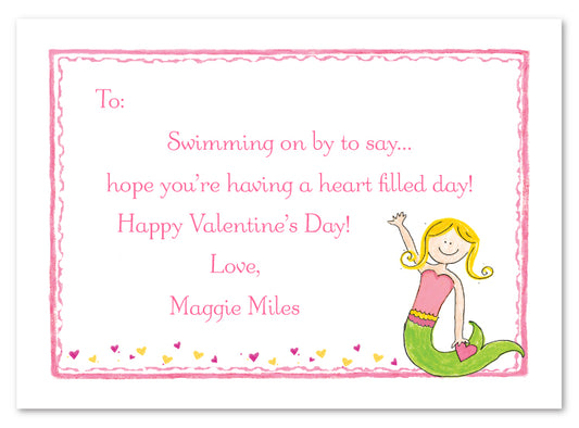 Mermaid Valentine Flat Notecard