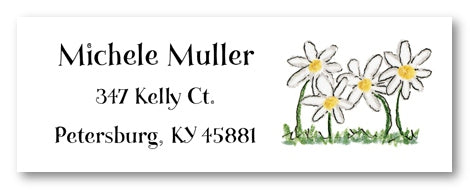 Michele's White Daisies Address Labels