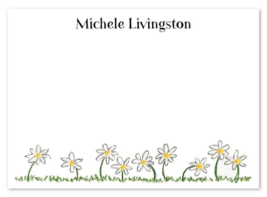 Micheles White Daisies Flat Card