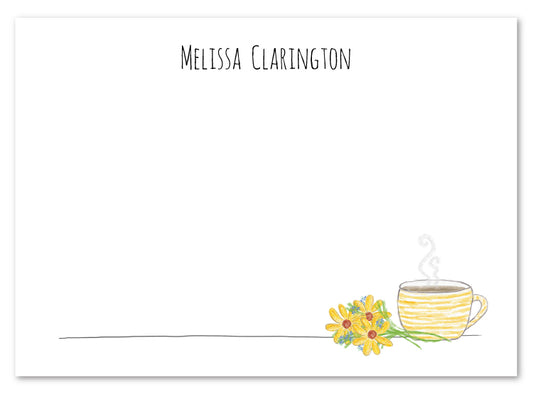 Mug And Wildflowers Flat Cards