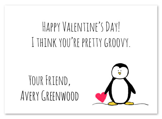 Penguin with Heart Flat Cards