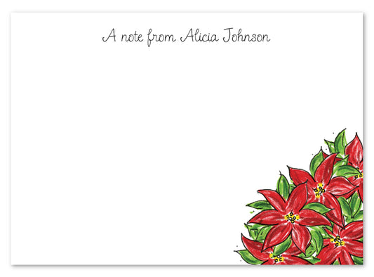 Poinsettia Flat Notecards