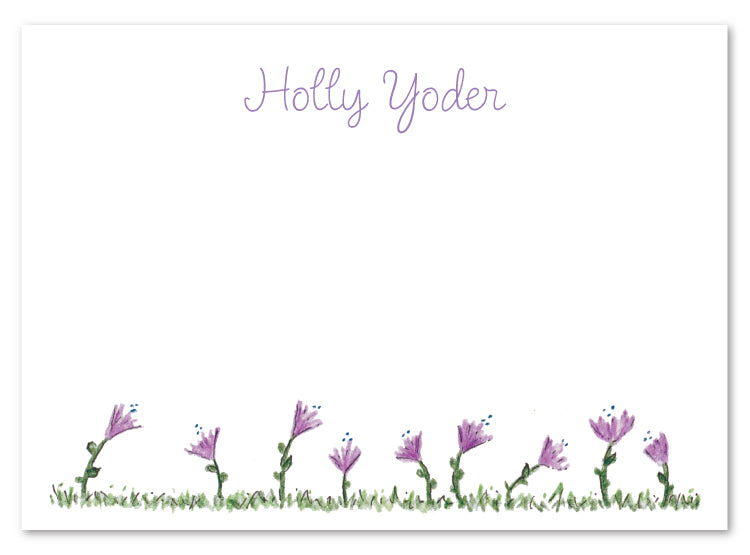 Purple Flowers Flat Card