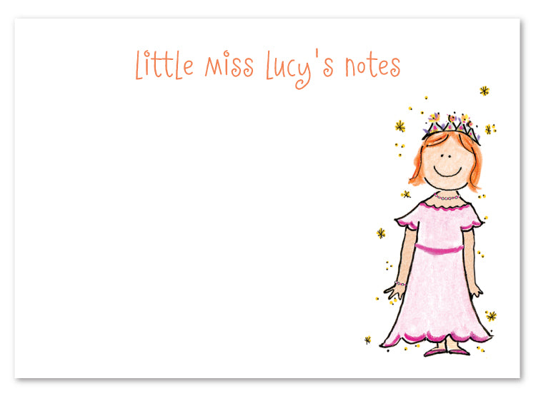 Red Head Princess Flat Note Card