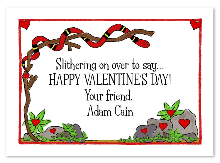 Red Snake Valentine Card
