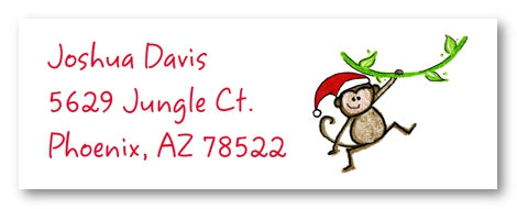 Santa Monkey Address Labels