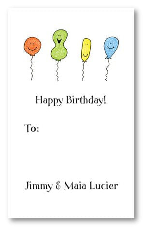 Silly Face Balloons Personal Calling Cards - Vertical Design