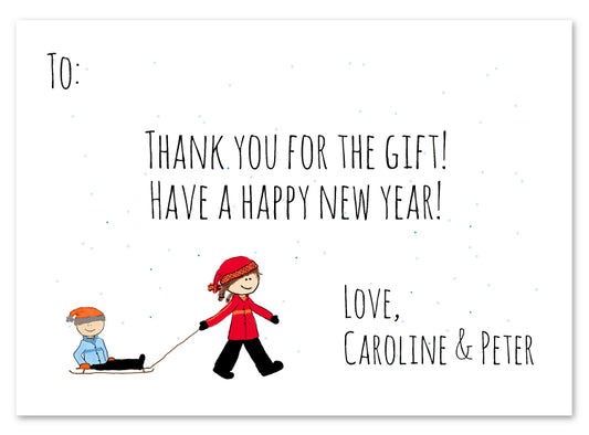 Snow Kids Flat Card