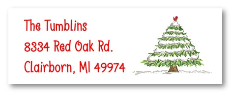 Snowy Tree Address Labels