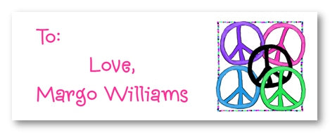 Teen Peace Sign Address Label