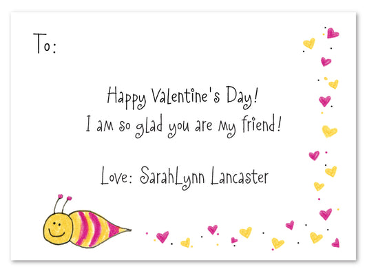 Valentine Bee Flat Card