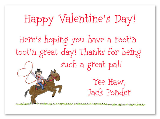Valentine Cowboy Flat Note Card
