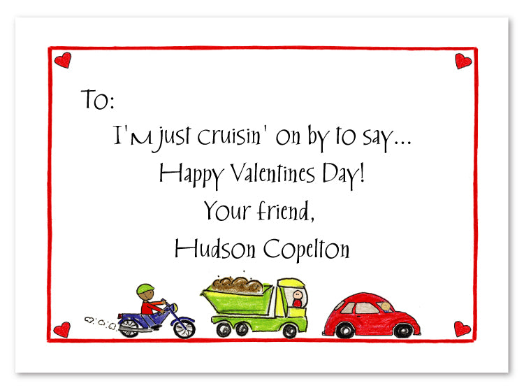 Valentine Cruisin Flat Note Card