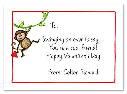 Valentine Monkey Flat Card