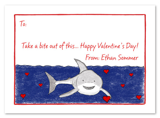 Valentine Shark Flat Notecard