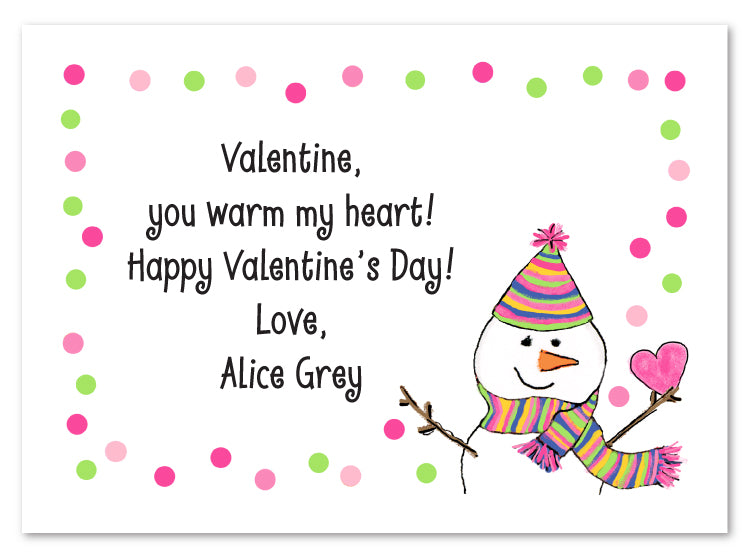 Valentine Snowman Flat Cards