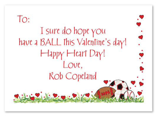 Valentine Sport Balls Card