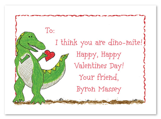 Valentine T-Rex Flat Note Card