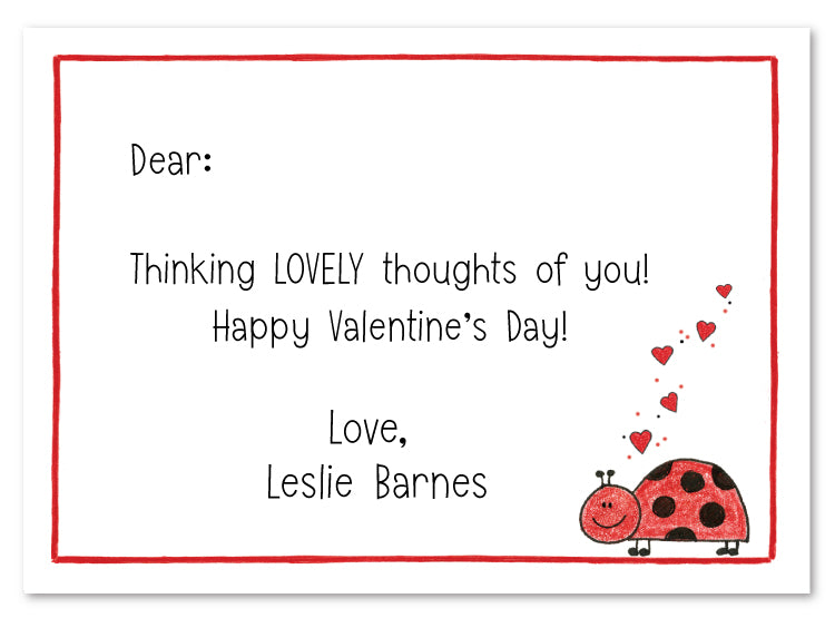 Valentine Ladybug Flat Card