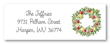 Williamsburg Wreath Address Label