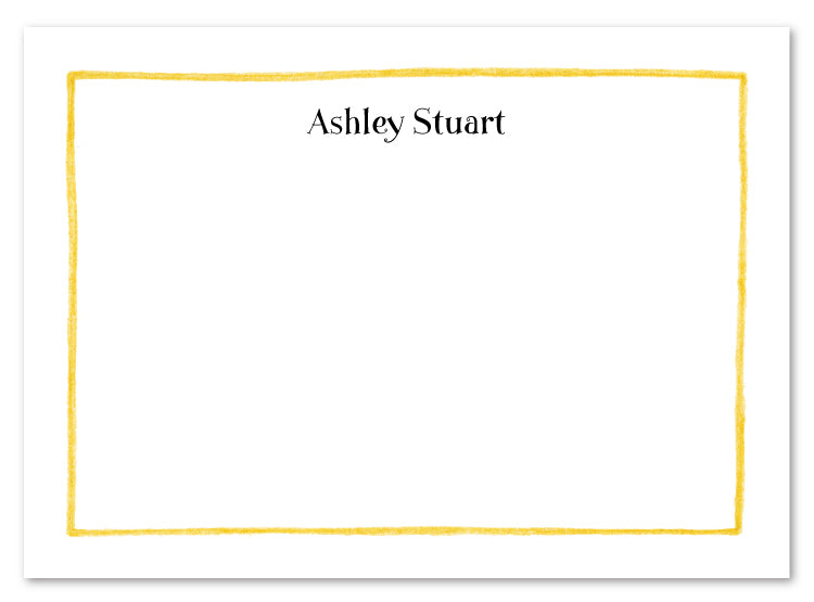 Yellow Line Border Flat Card