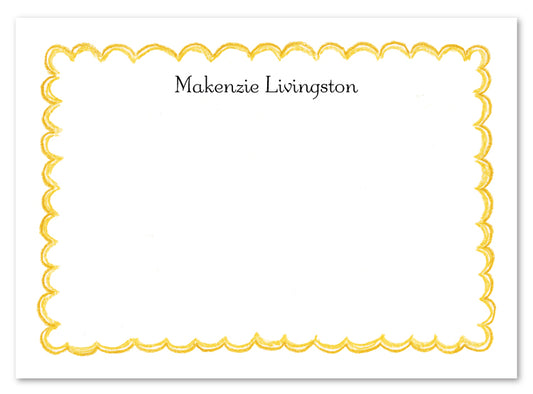 Yellow Scallop Border Flat Card