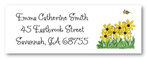 Yellow and Black Daisies Address Label