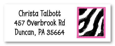 Zebra Print Address Label