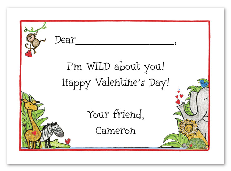 Zoo Valentine Flat Notecard