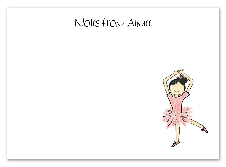 Asian Ballerina Flat Note Card