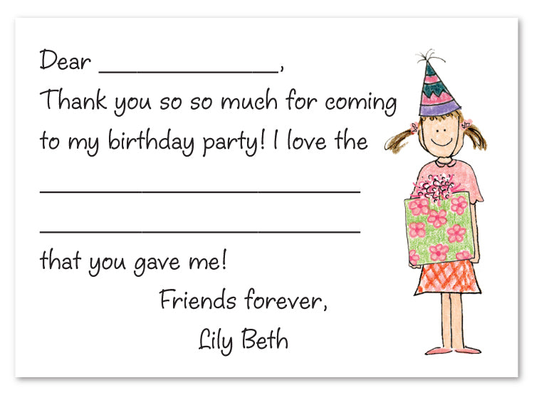 Girls Birthday Party Flat Card