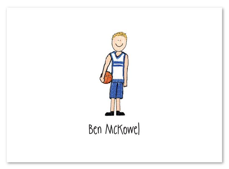 Blonde Basketball Boy Stationery