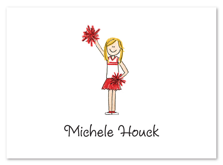 Blonde Cheerleader Stationery