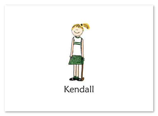 Blonde Field Hockey Girl Stationery