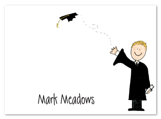 Blonde Boy Graduation Stationery