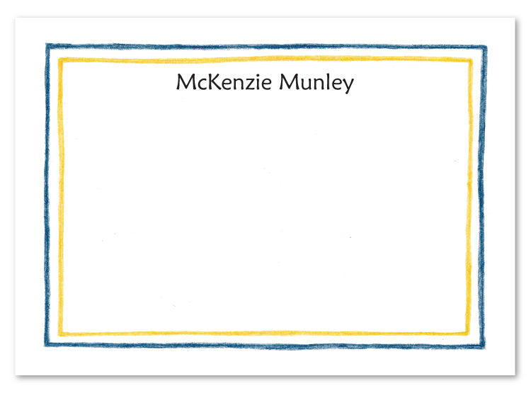 Blue And Yellow Line Border Flat Card