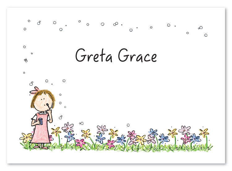 Girl With Bubbles Stationery