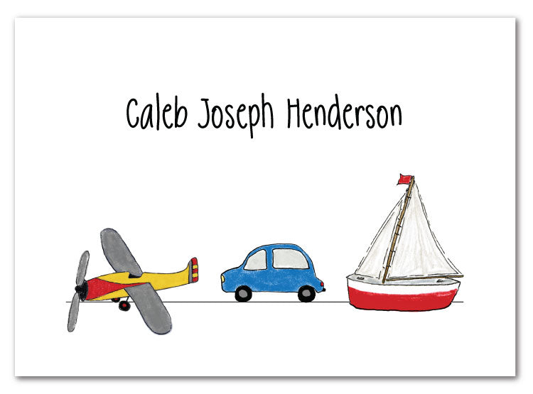 Car, Airplane and Boat Stationery