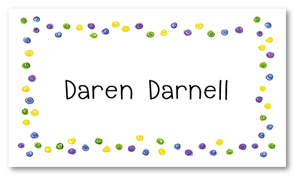 Happy Green Dots Border Calling Card Design